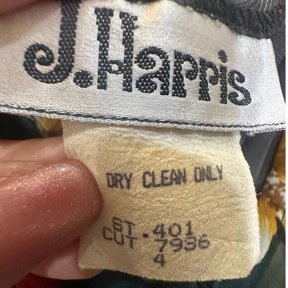 VINTAGE J. Harris 90s Tropical Hawaii Tiered Ruffle Asymmetric Midi Dress Size 4 - Picture 6 of 16